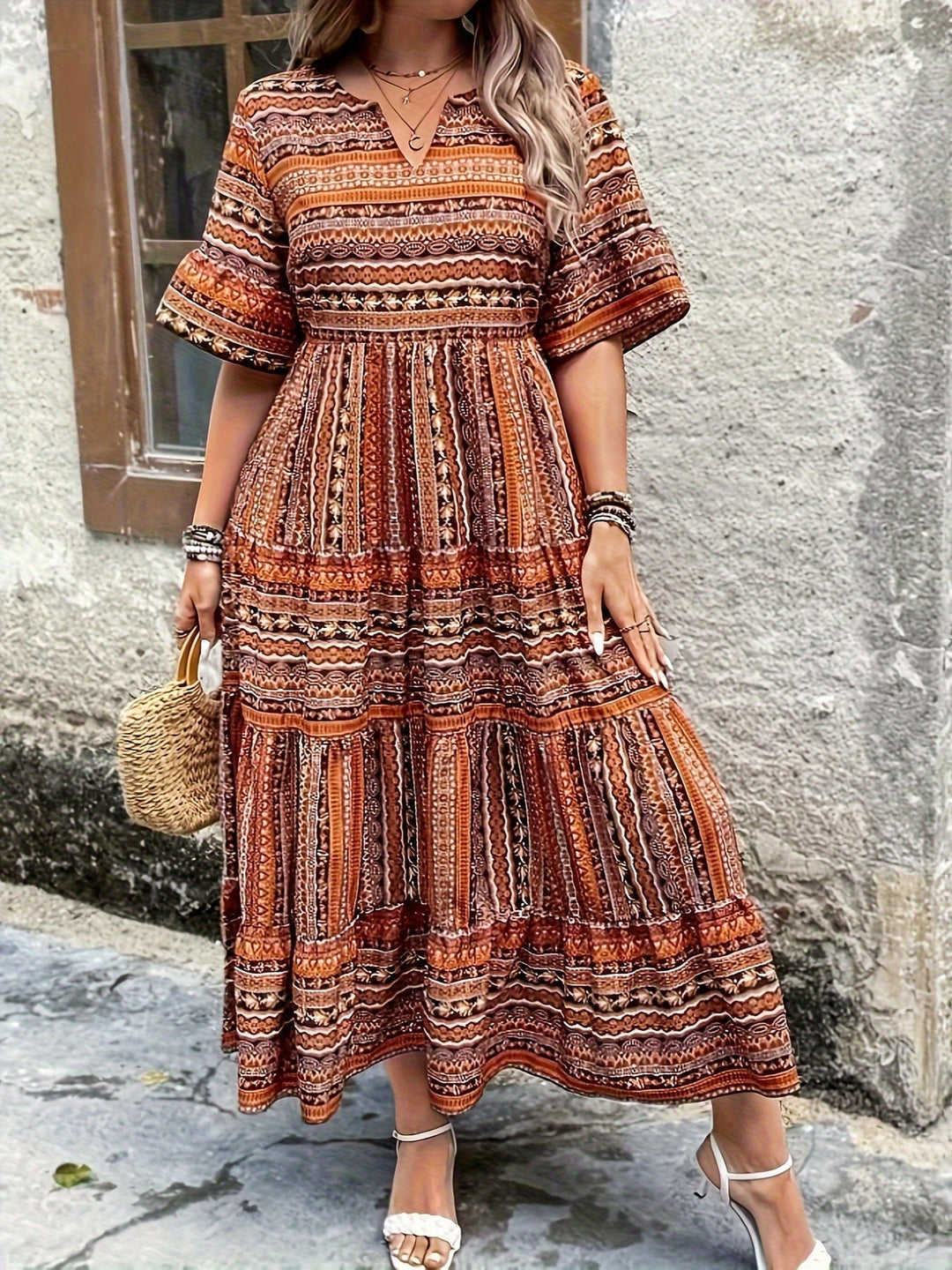 Joraine - Flowing Ethnic-Inspired Dress