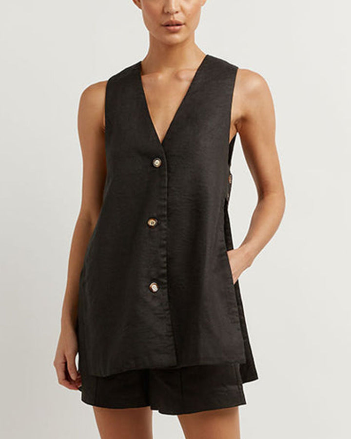 Fiona - Sleeveless Button-Up Ensemble