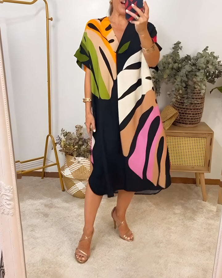 Rianna - Artistic Abstract Print Dress
