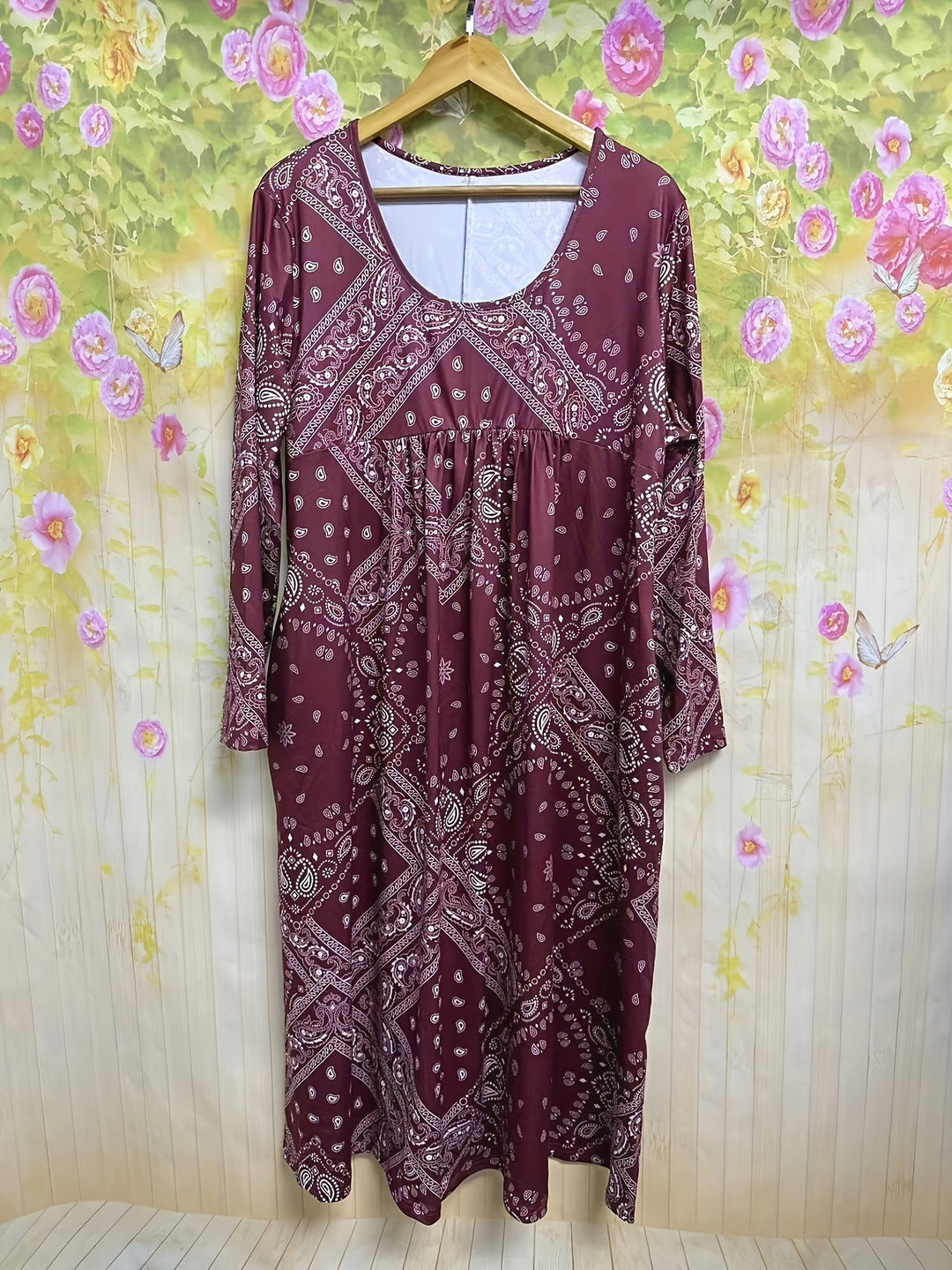 ELOWEN | Long Sleeve Casual Midi Dress