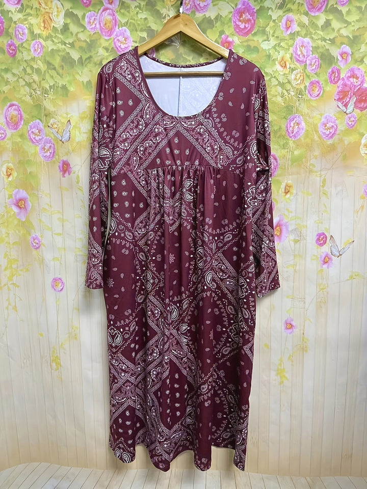 ELOWEN | Long Sleeve Casual Midi Dress
