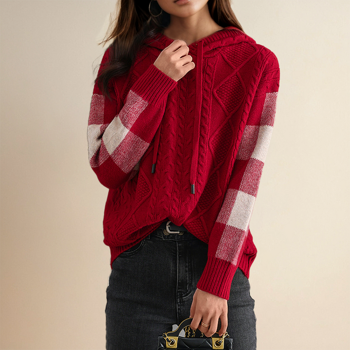 Emily | Cable Knit Sweater with Hood