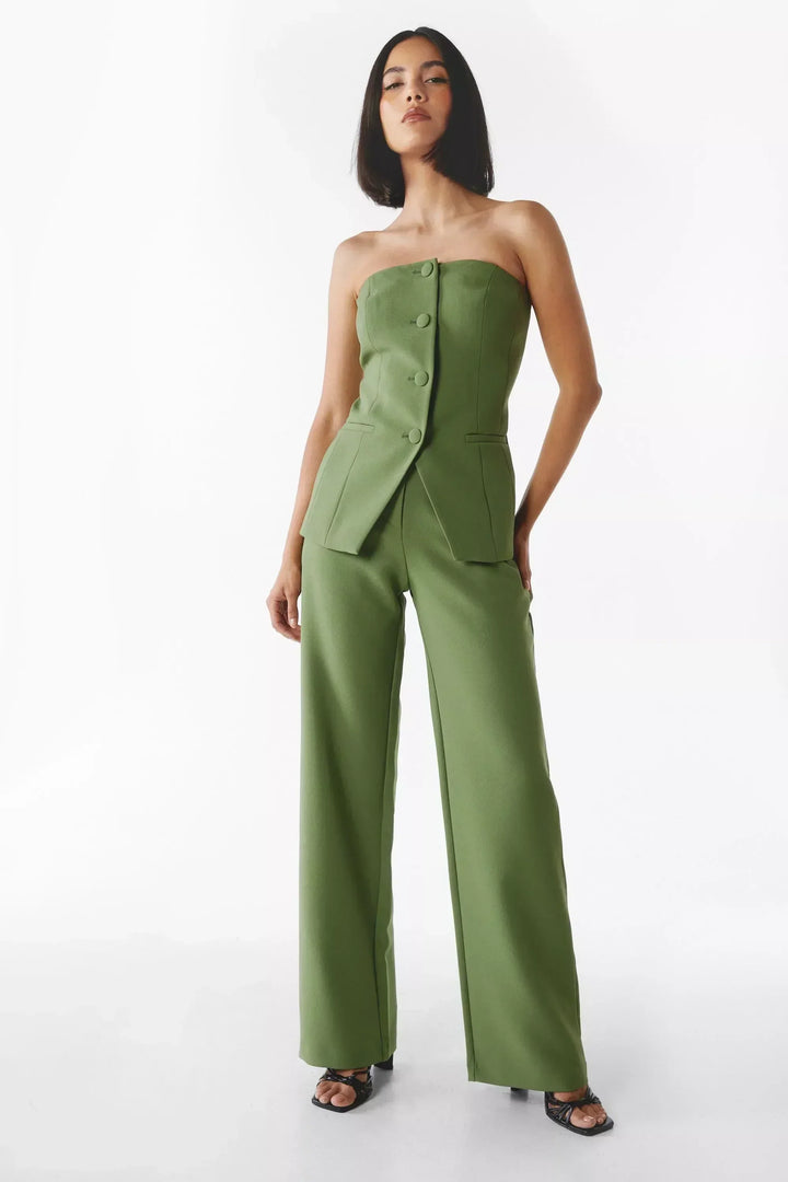 BRIA - Sleeveless Two-Piece Button-Up Set