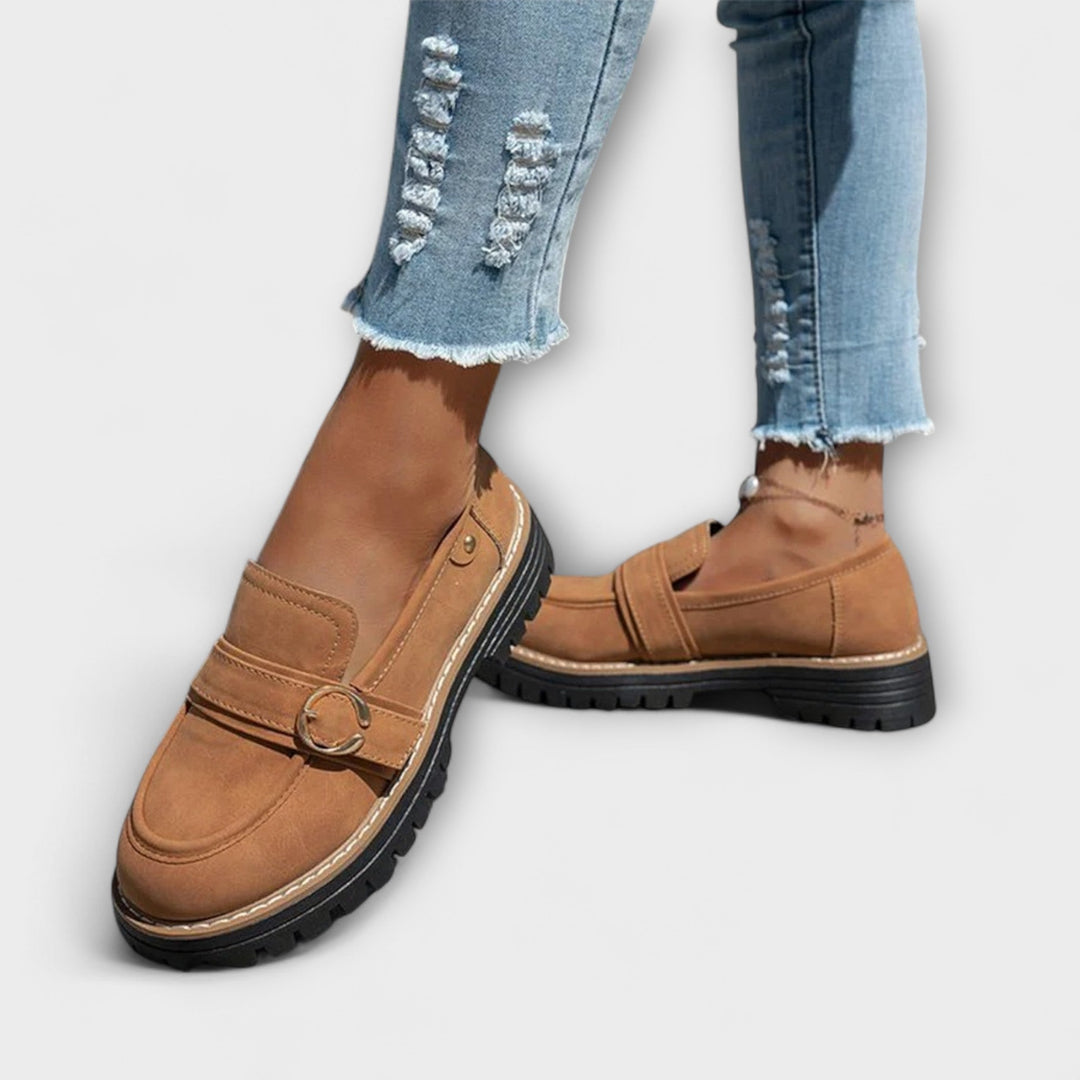 Lora™ | Comfortable Round Toe Slip-On Loafers