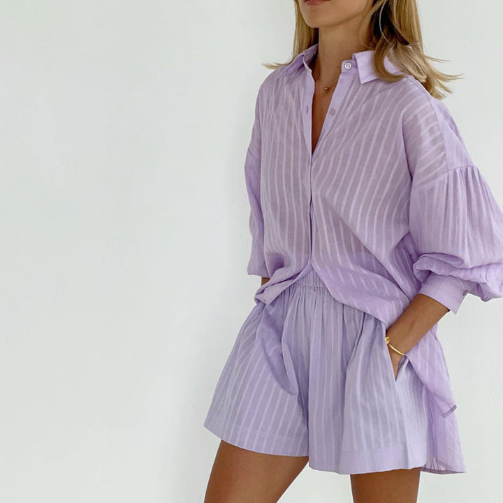 Viola - Button-Up Shirt and Lightweight Shorts Ensemble