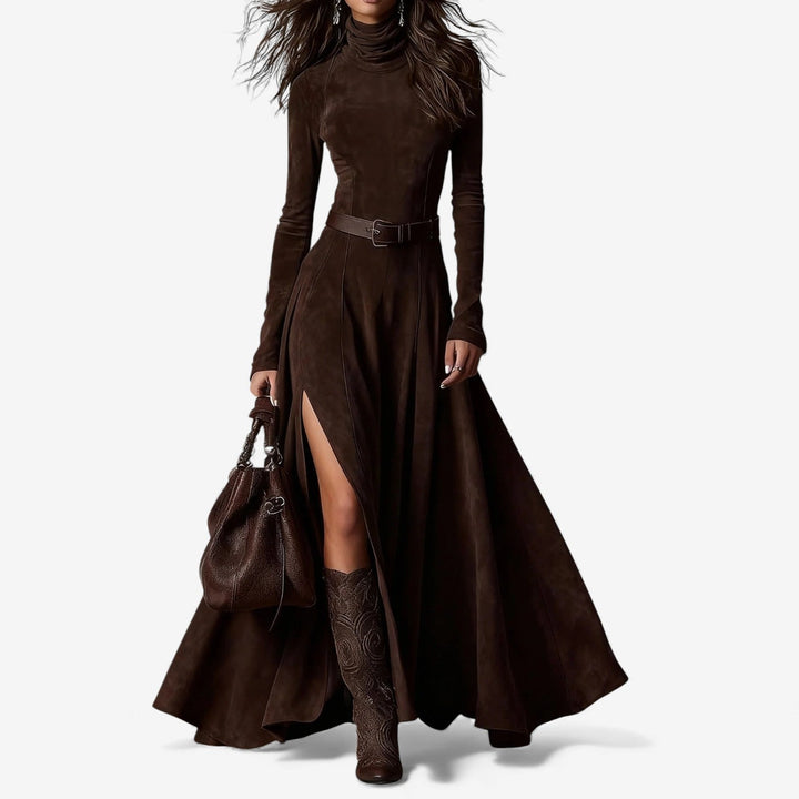 Élodie | Chic Long Dress with Matching Belt
