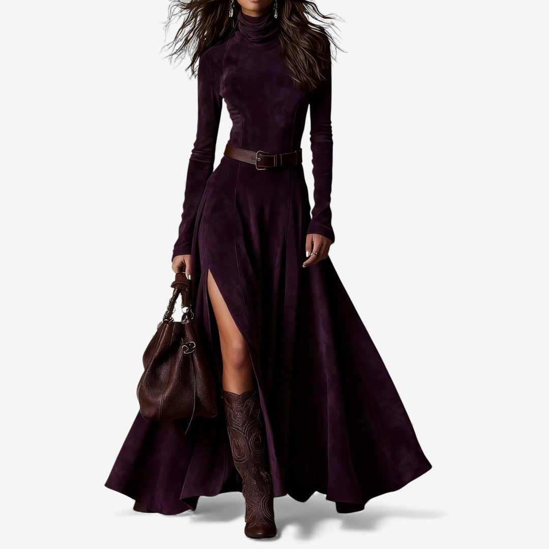 Élodie | Chic Long Dress with Matching Belt