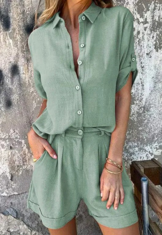 Melda - Breezy Button-Up Ensemble
