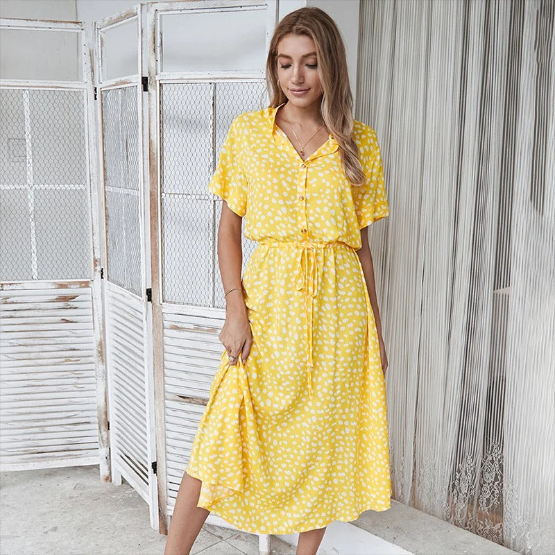 Faelina - Floral Print Summer Dress