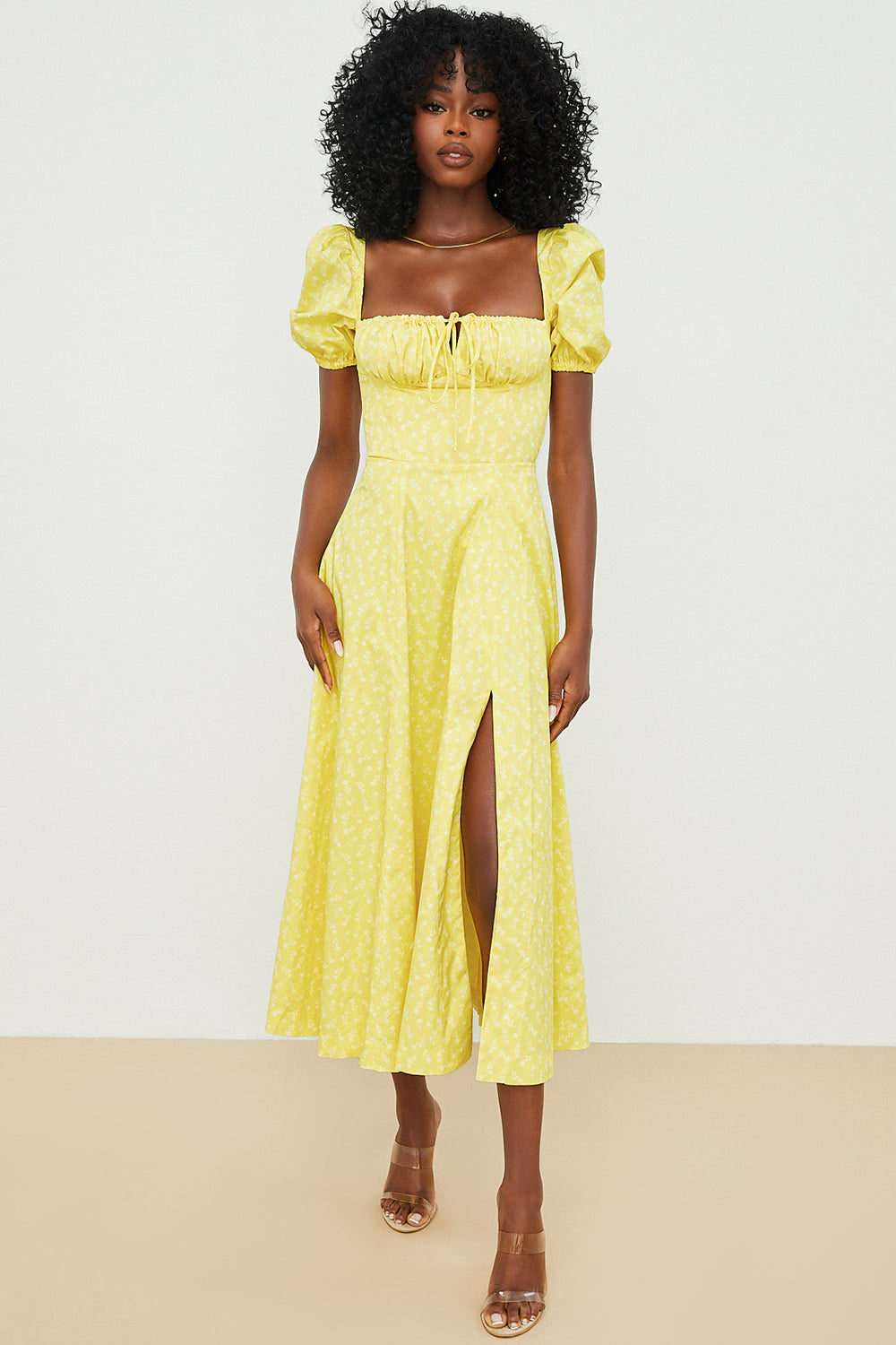 Aviana - Puff Sleeve Floral Dress