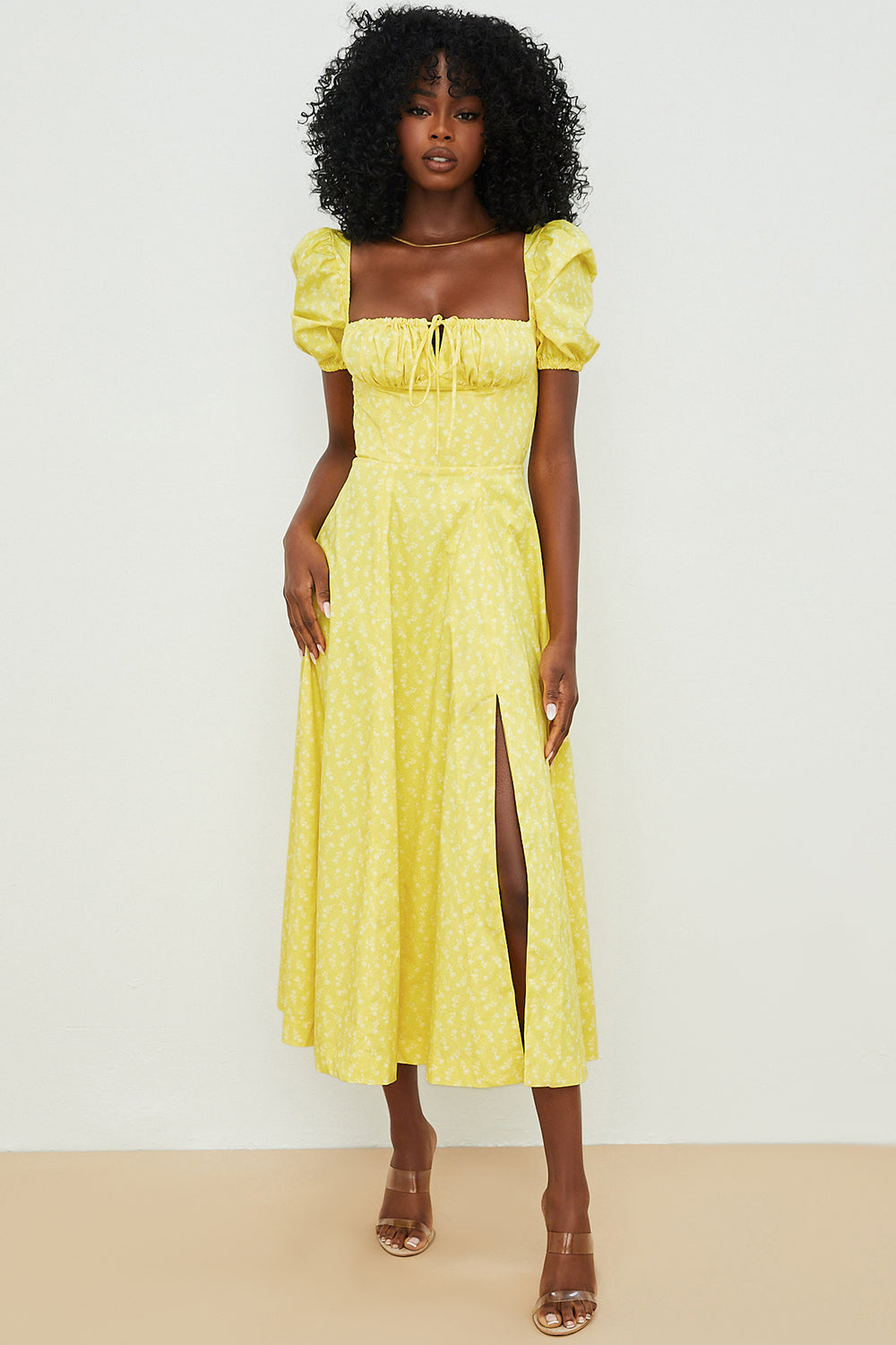 Aviana - Puff Sleeve Floral Dress