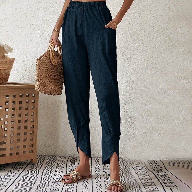 Essari - Trousers with Split Hem Design