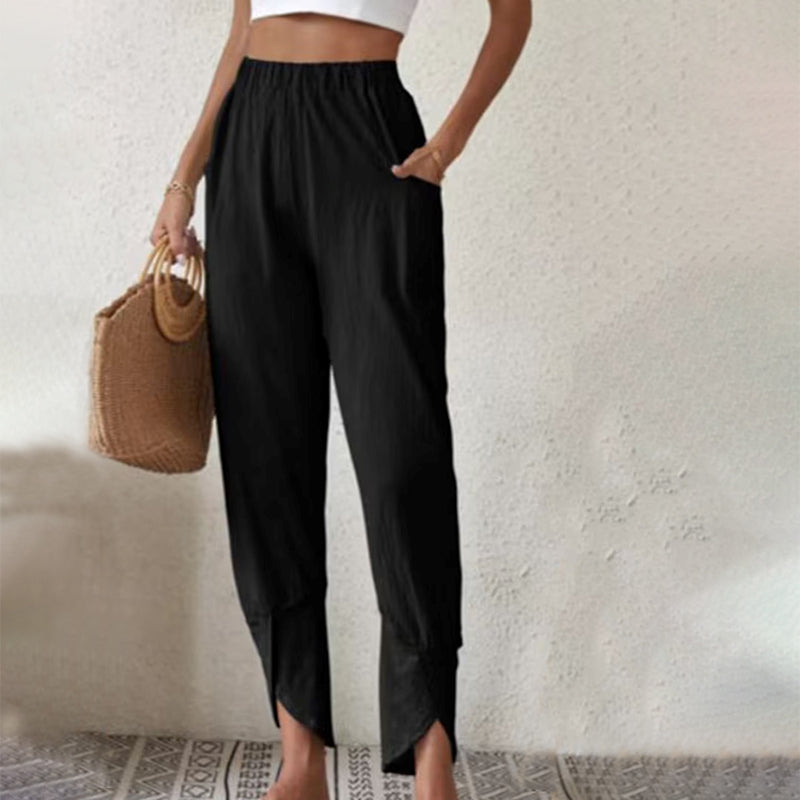 Essari - Trousers with Split Hem Design