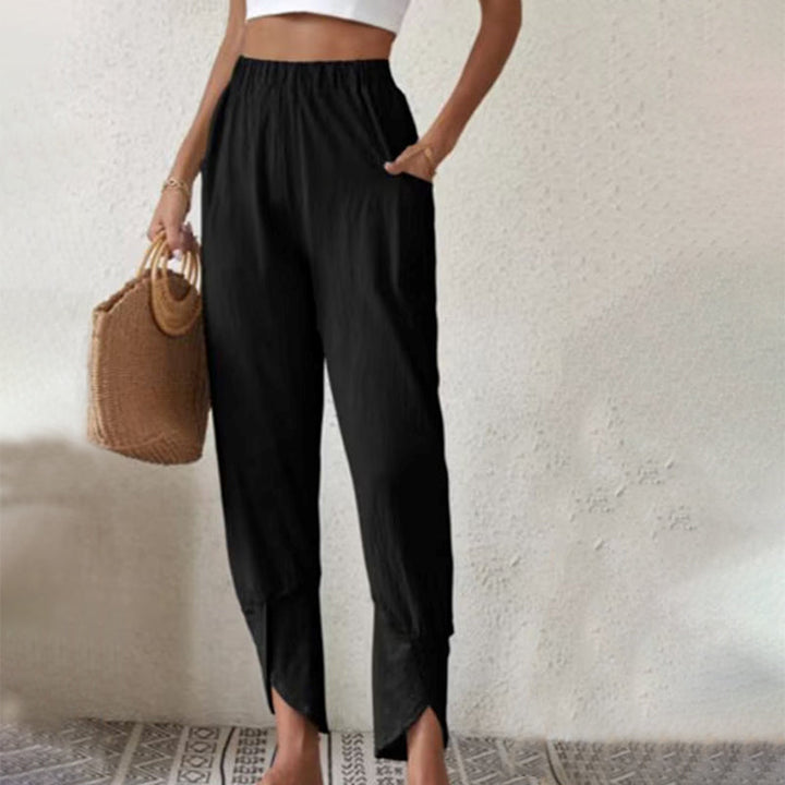 Essari - Trousers with Split Hem Design
